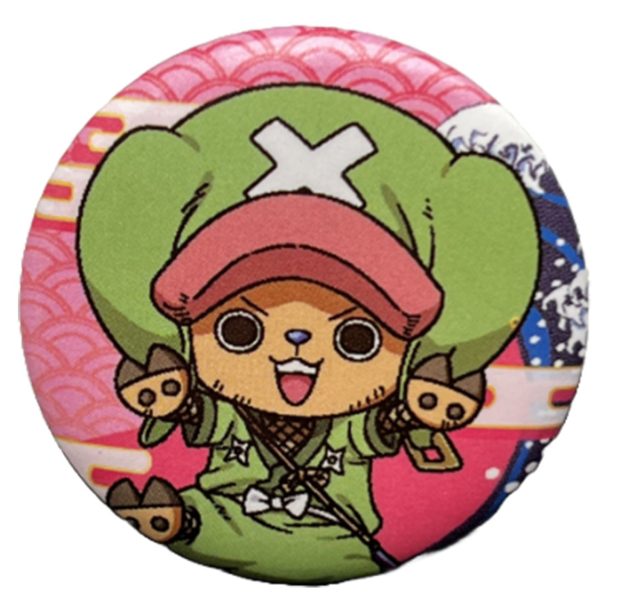 One Piece - Chopper Wave Pink Button