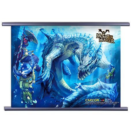 Monster Hunter | Characters - Fighting An Underwater Monster | Wall Scroll