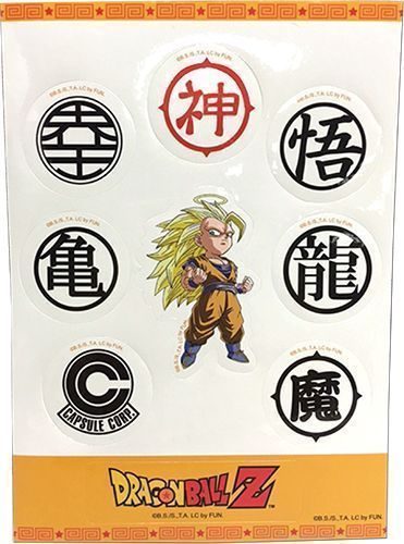 Dragon Ball Z | Goku Son (Chibi Style, Super Saiyan 3 Form) & Symbol | Sticker Set