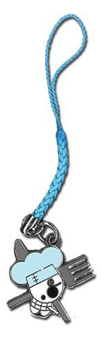 One Piece Sanji Jolly Roger Skull Metal Cellphone Charm