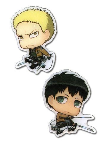 Attack On Titan | Reiner & Conny (Chibi) | 2-Pc Metal Pinsart Pin Set