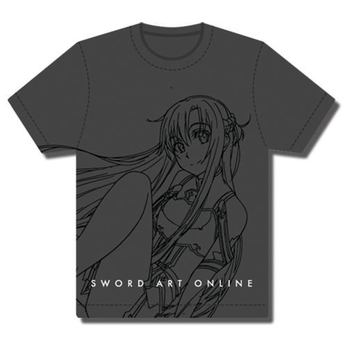 Sword Art Online - Asuna Sitting Line Art Men'S T-Shirt Xxl
