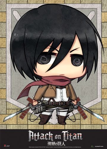 Attack On Titan - Sd Mikasa Fabric Poster