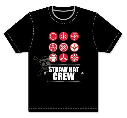 One Piece - Straw Hat Crew Symbols Men'S Screen Print T-Shirt S