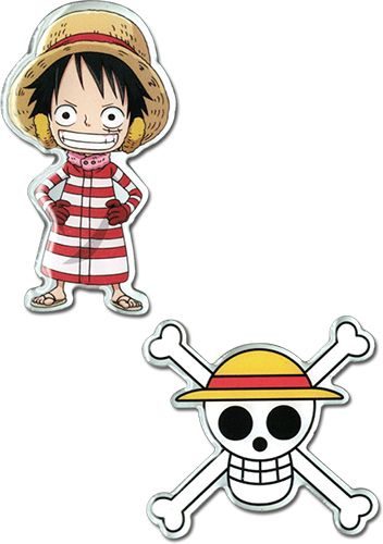 One Piece - Luffy & Luffy Skull Metal Pins