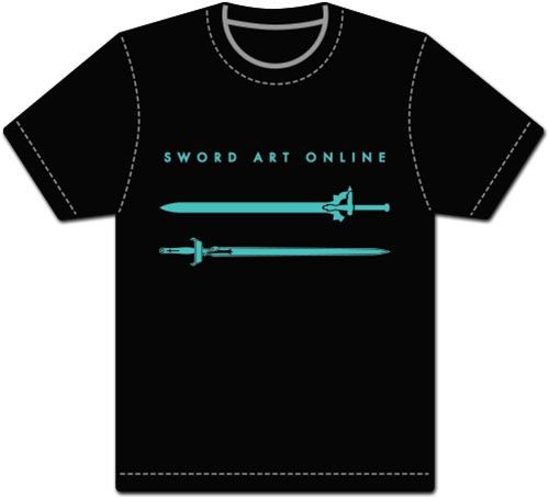 Sword Art Online - Kirito & Asuna Sword Black Men'S Screen Print T-Shirt Xl