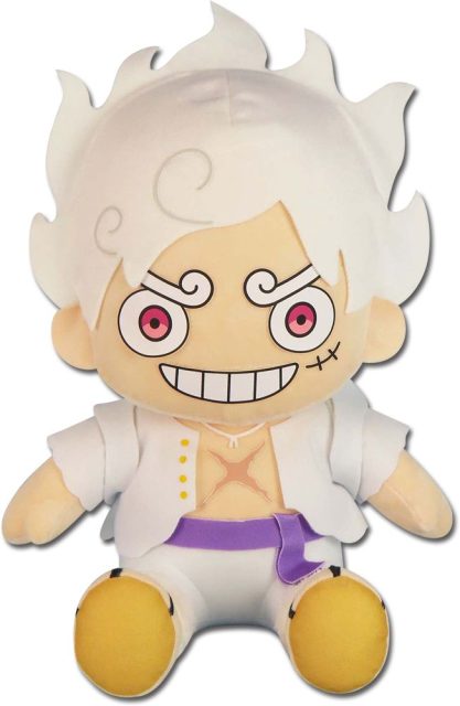 One Piece - Luffy Gear 5 Grin Sitting Pose Plush 12″