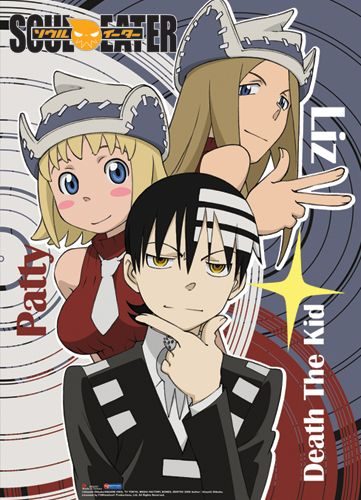 Soul Eater Death The Kid Liz And Patti Wall Scroll