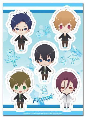 Free | Iwatobi Swim Club (Chibi) - Uniform | Sticker Set