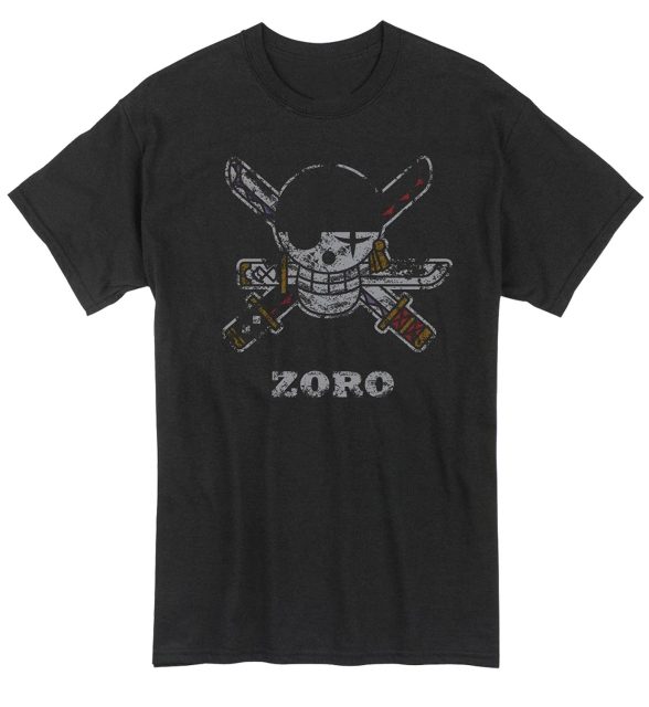 One Piece - Zoro Pirate Flag Distressed Men'S T-Shirt Xl